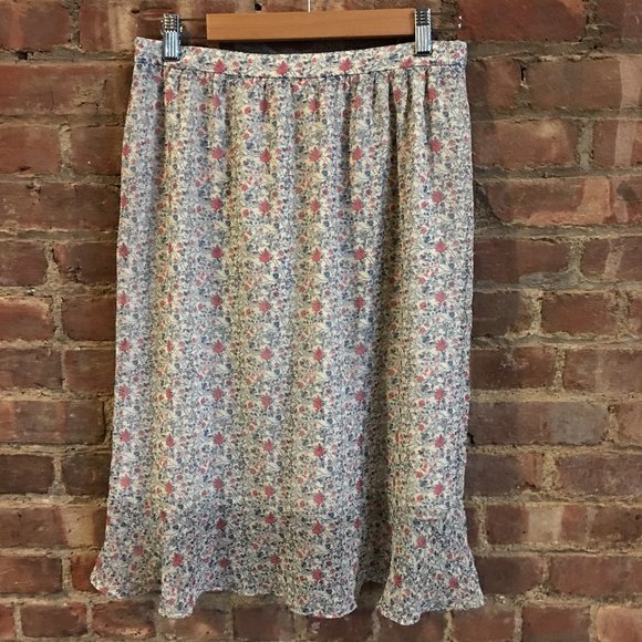 Madewell High Low Flowered Skirt - Picture 2 of 5